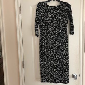 Black pattern Midi Dress